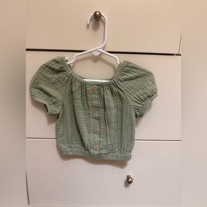 Cat & Jack Olive Puff Sleeve Blouse